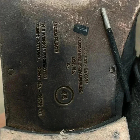 All Saintsmens charcoal gray suede leather chooka boots size 44/11 - Picture 6 of 8